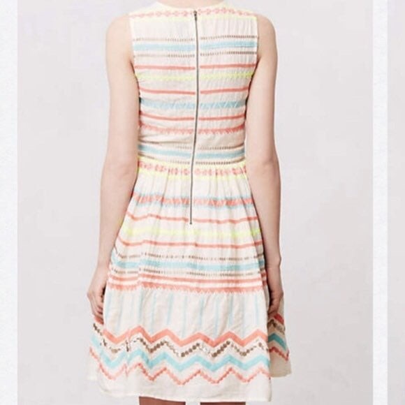 Plenty by Tracy Reese Sunglow Striped Neon Sleeveless Dress Size 6 - Picture 3 of 15